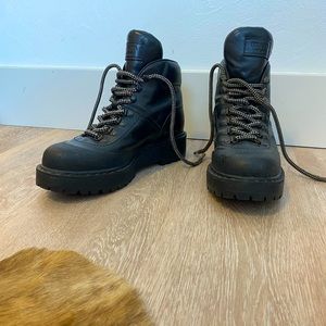 Prada Leather Combat Boots